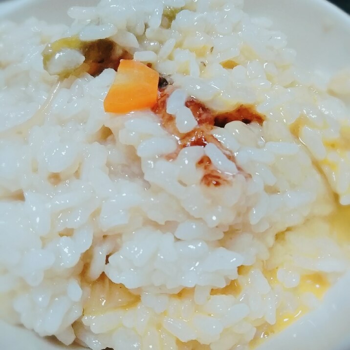 にんじんと水菜チーズの雑炊